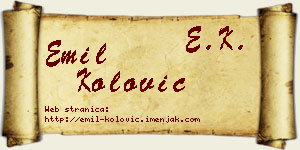 Emil Kolović vizit kartica